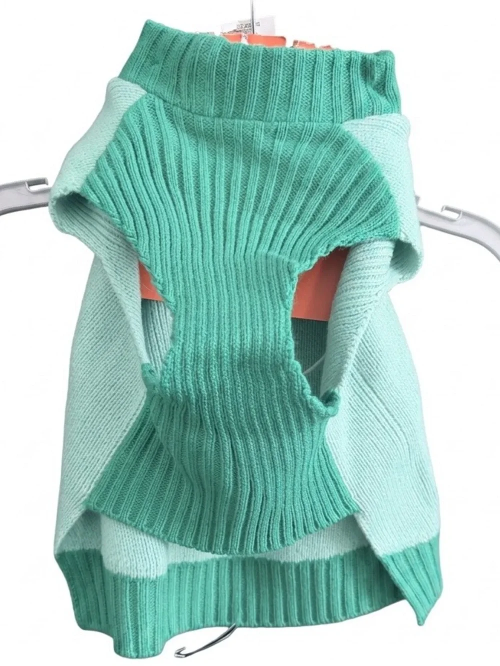 Mint Green Monster Knit Dog Sweater with Plush Hair